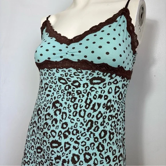 Pjsalvage blue cheetah slip dress - Picture 3 of 4